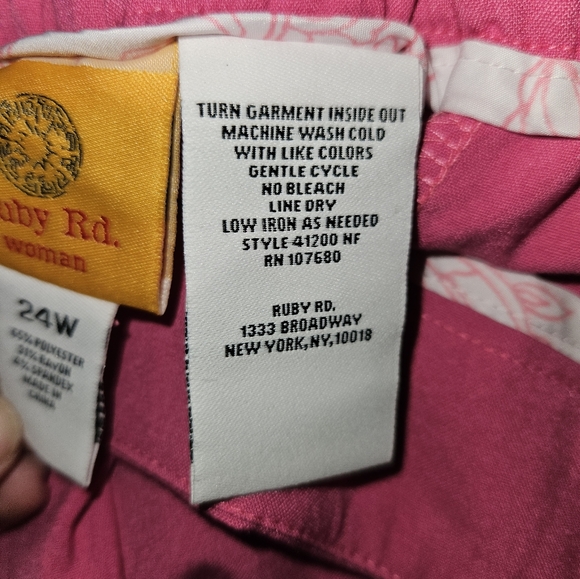 Ruby Rd. Womans Raspberry Colored Pants Size 24w - Picture 12 of 13